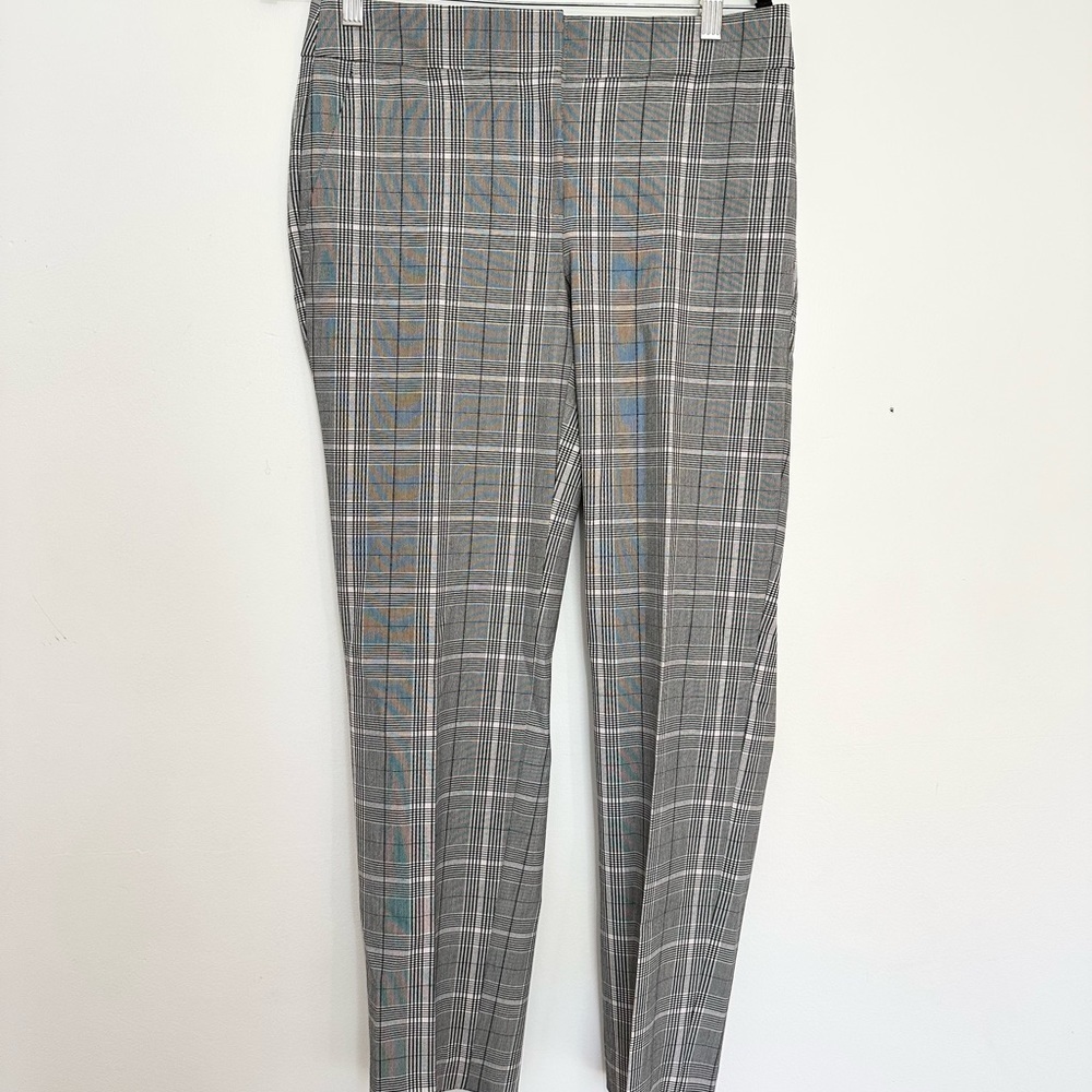 Ann Taylor LOFT Marisa Pants Black Gray Plaid size 2 NWT